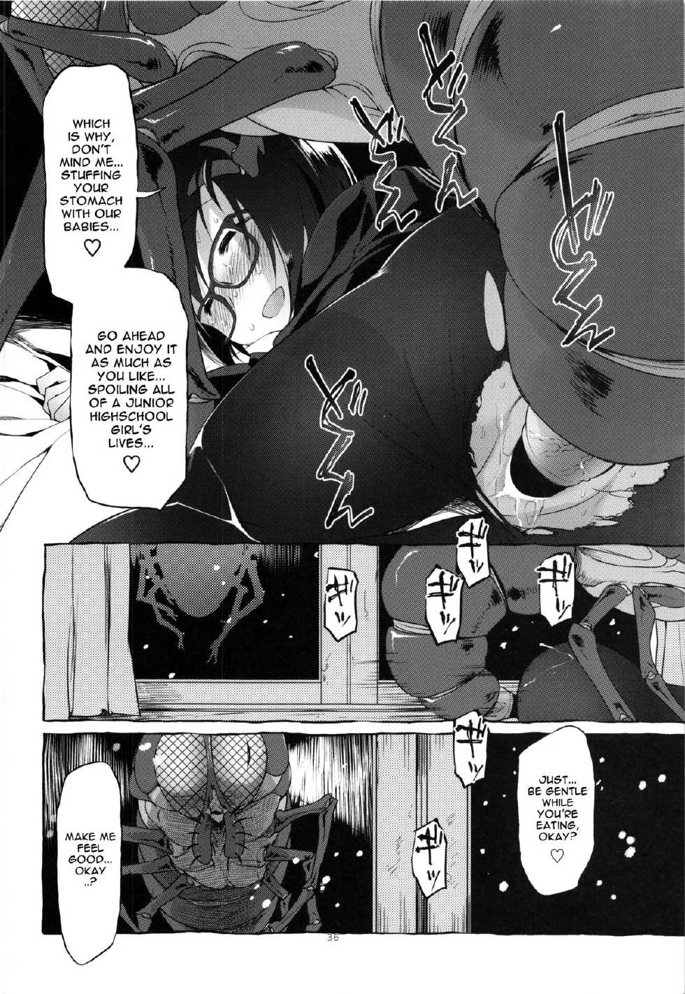 (C87) [KashiNoKi (Midori No Rupe)] Uchuujin no Fuyu | Winter of Alien [English] {Mant} - Page 38