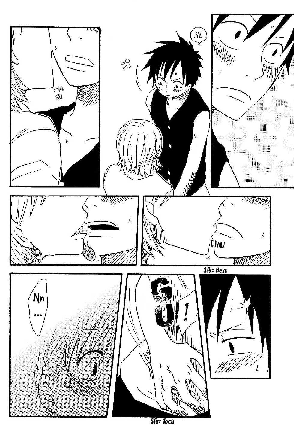[CHANNEL KING (Fujisaki Kazuko)] Dakishimetara Kiss o Shiyou. (One Piece) [Spanish] [Hao Scanlations] - Page 15