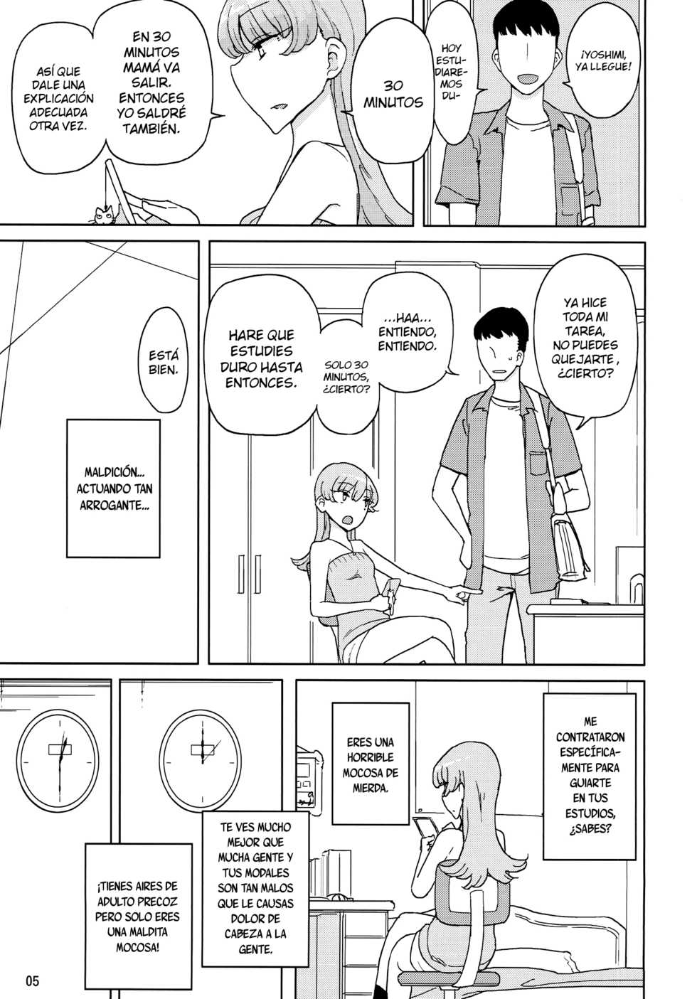 (C87) [Semimogura (Yoshiie)] Saimin Katei-kyoushi no Inkou [Spanish] =KnF= - Page 4