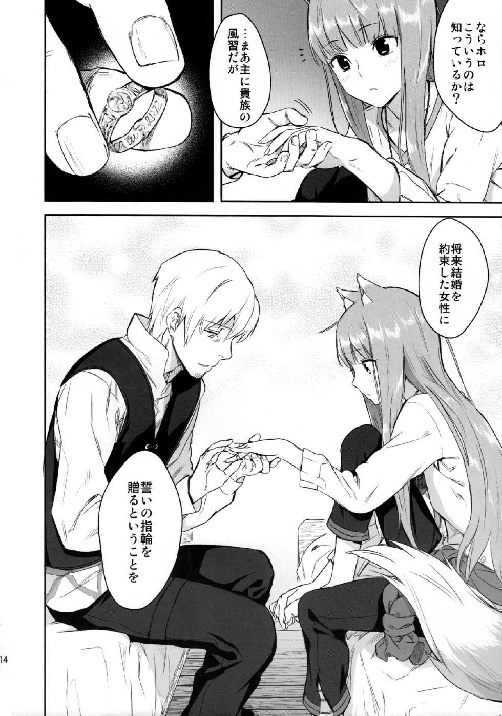 (C83) [Ajisaidenden (Kawakami Rokkaku, Takanashi Rei)] Harvest II (Spice and Wolf) [Decensored] - Page 14