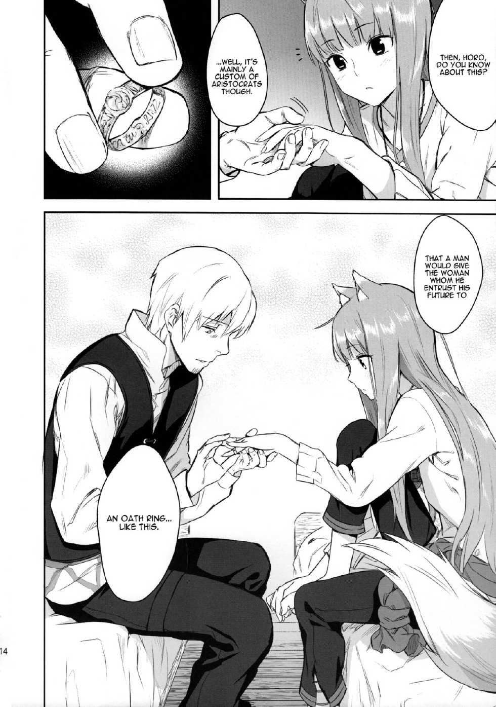 (C83) [Ajisaidenden (Kawakami Rokkaku, Takanashi Rei)] Harvest II (Spice and Wolf) [English] [VLtrans] [Decensored] - Page 14