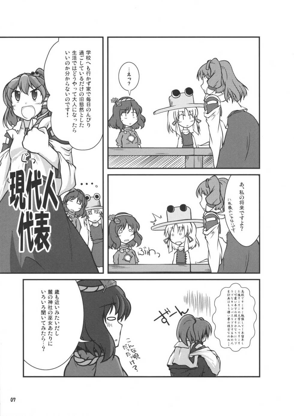 (Reitaisai 5) [Kinkyuu Kaihi (EST)] Shourai ga Shinpai desu (Touhou Project) - Page 6