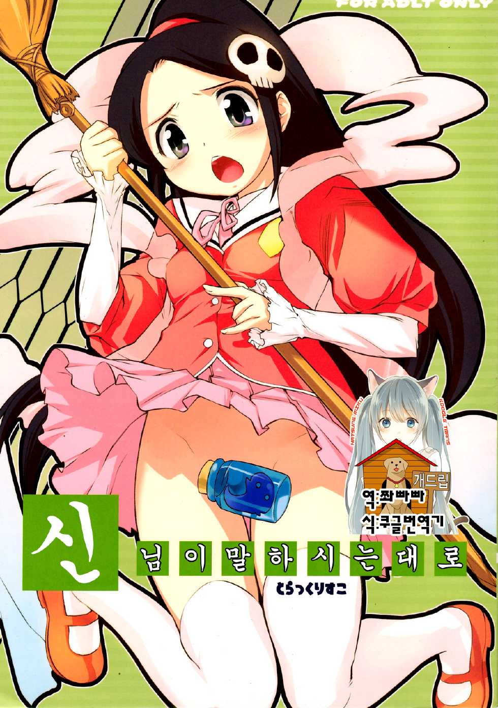 (C76) [Black List (Hiura R)] Kami-sama no Iu Toori | 신님이 말하시는 대로 (The World God Only Knows) [Korean] [Team Dog Drip] - Page 1