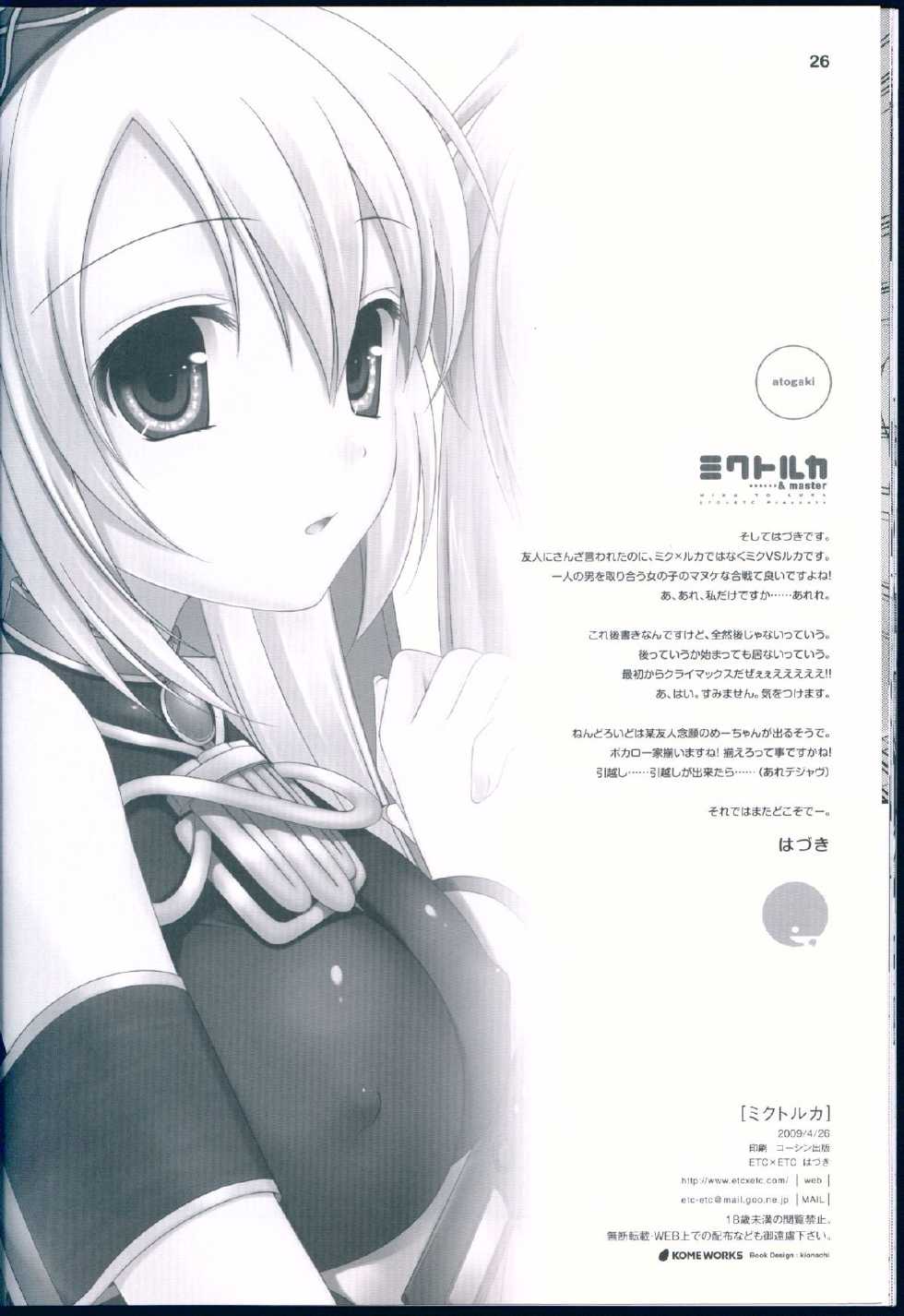 (COMIC1☆3) [ETC x ETC (Hazuki)] Miku to Luka (VOCALOID) - Page 25