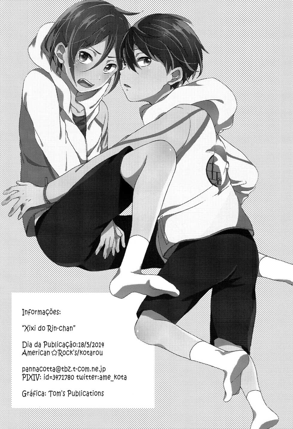 (Renai Jaws 2) [American ☆ Rock (Kotarou)] Shii Shii Rin-chan (Free!) [Portuguese-BR] [Decensored] - Page 24