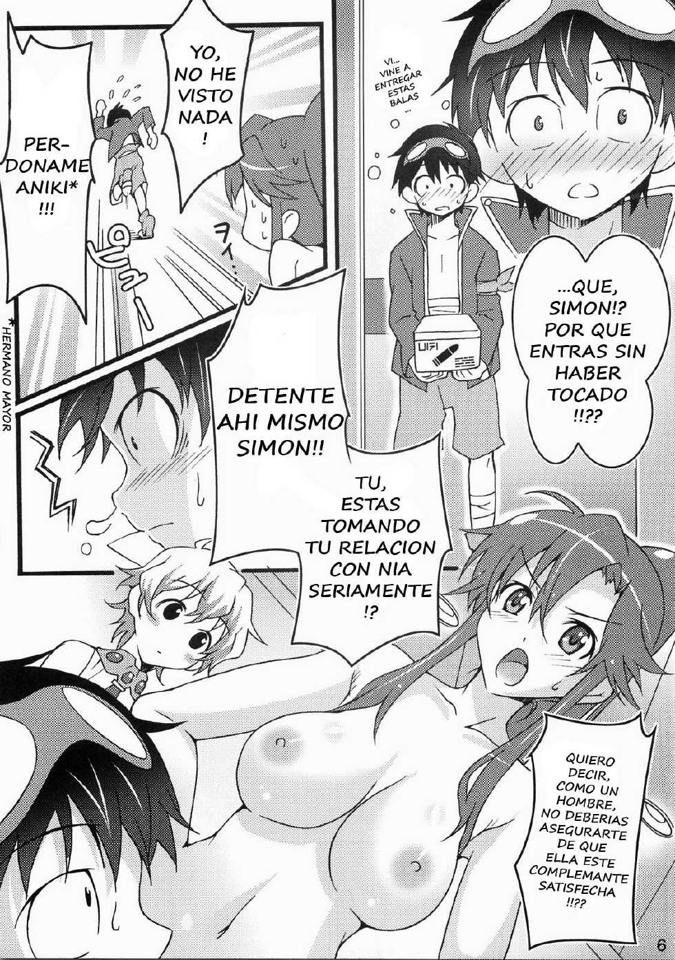 (C76) [pinvise (Suzutsuki Kurara)] Nijyuu ra Sen (Tengen Toppa Gurren Lagann)  [Spanish] - Page 5