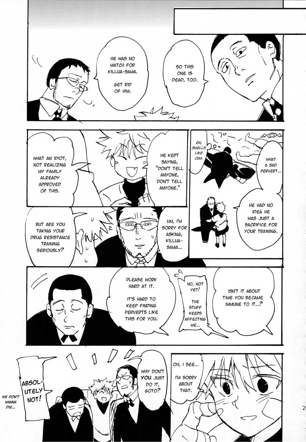 (C87) [Watagashi Maker, Naikai (Tomiko, Emilio)] Shounen Dokubutsu | Boy Poison (Hunter x Hunter) [English] [HXH-Doujinshilivejournal] - Page 22