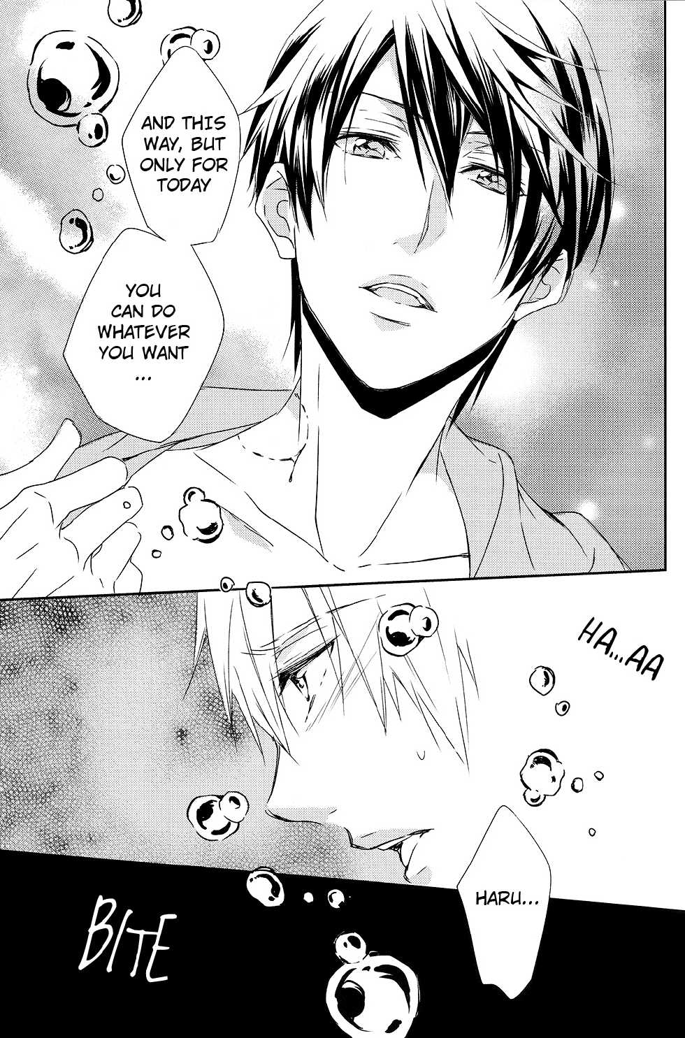 (C85) [Gentei Mikan (Moza)] Kamitsuki Kei Shoukougun (Free!) [English] [ebil_trio] - Page 22