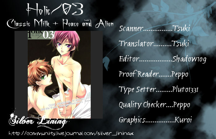 [CLASSIC MILK, PEACE and ALIEN (Asaoka Natsuki, Tonase Fuki)] Holic/03 (CODE GEASS: Lelouch of the Rebellion) [English] [Silver Lining] - Page 31