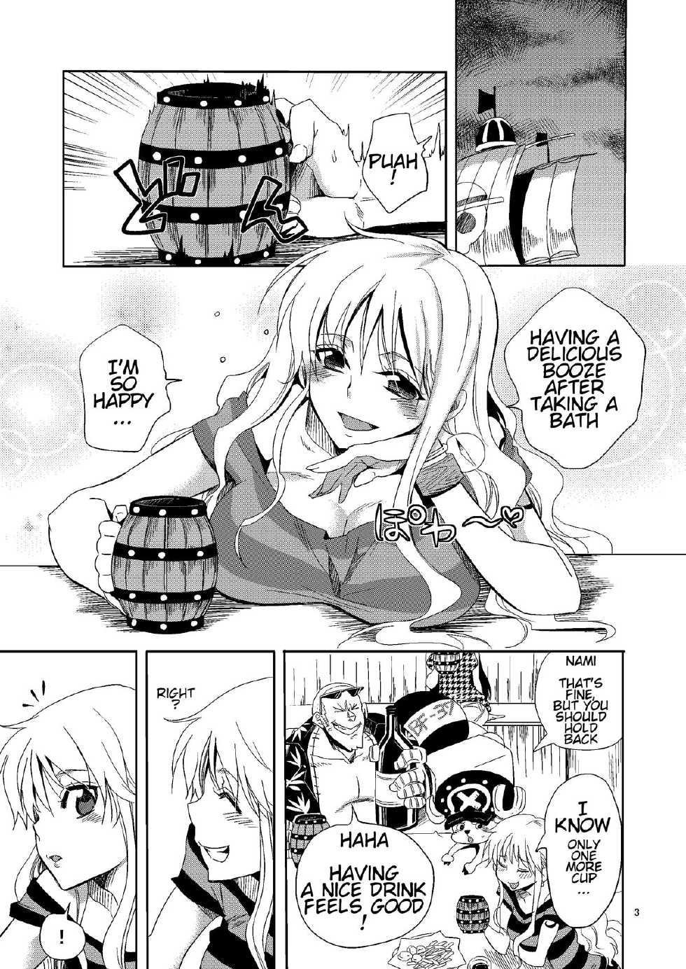 [Kurione-sha (YU-RI)] Senjou no Pink na Yomoyamabanashi | Pink Tales On Board (One Piece) [English] [farfallavendetta] [Digital] - Page 2