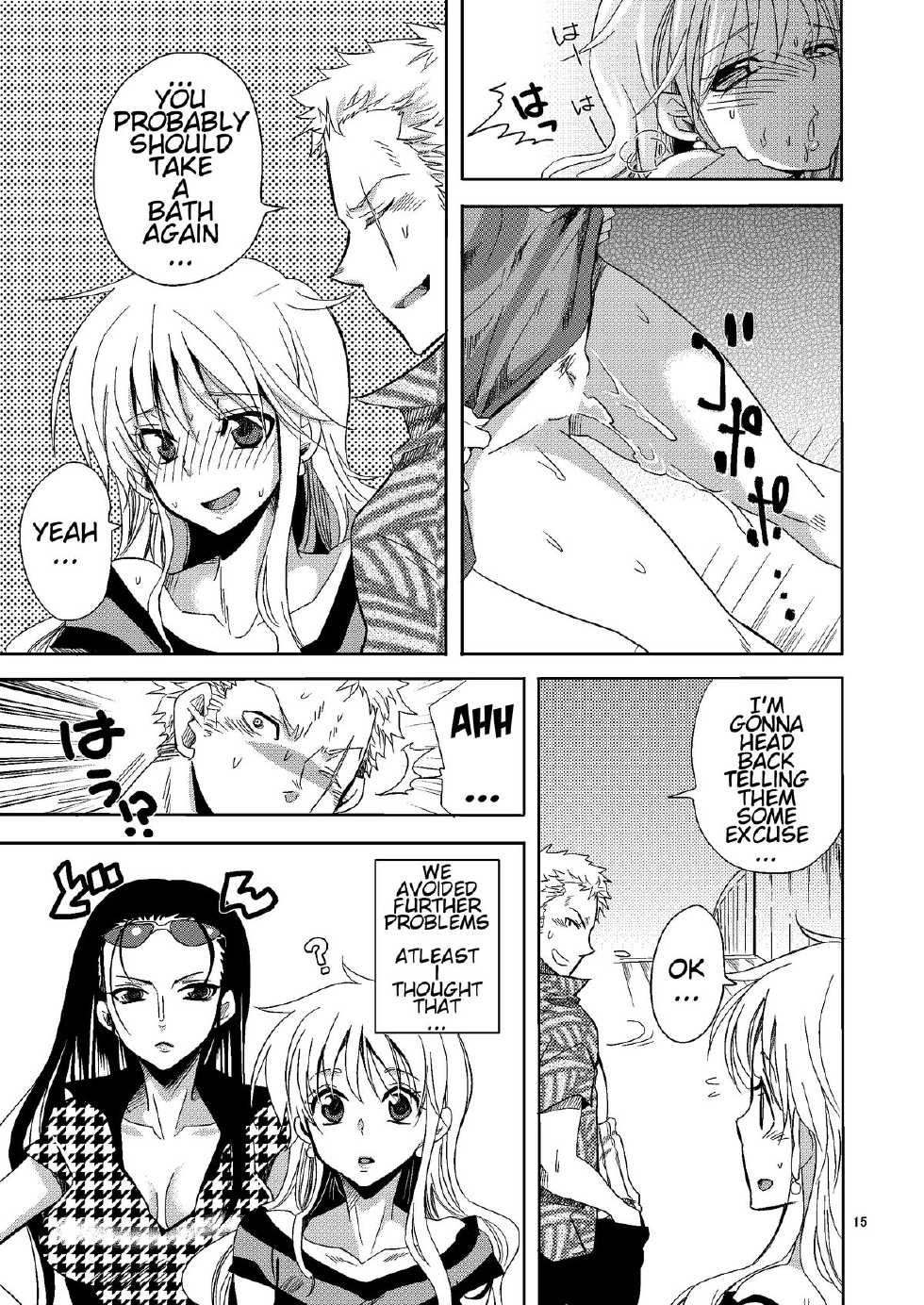 [Kurione-sha (YU-RI)] Senjou no Pink na Yomoyamabanashi | Pink Tales On Board (One Piece) [English] [farfallavendetta] [Digital] - Page 14