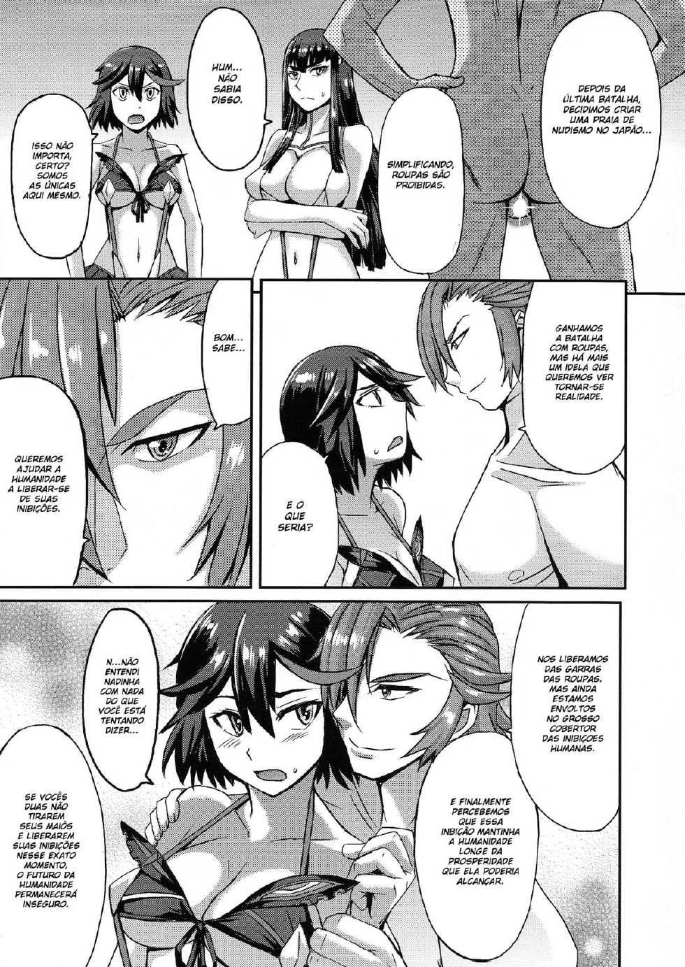 (COMIC1☆8) [Bakunyu Fullnerson (Kokuryuugan)] Oh! Girl (Kill la Kill) [Portuguese-BR] [HentaiDarking] - Page 4
