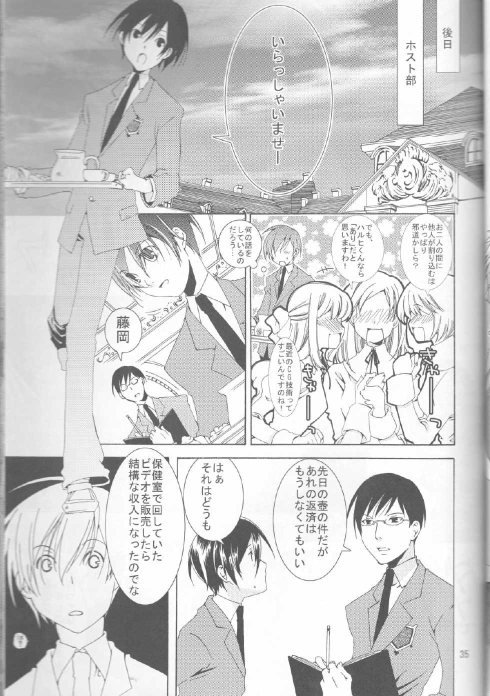 (C72) [Ichinichi Sanjou (Jinguu Kozue)] Okimari desu ka? (Ouran High School Host Club) - Page 35
