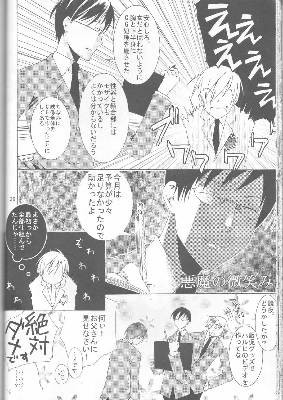 (C72) [Ichinichi Sanjou (Jinguu Kozue)] Okimari desu ka? (Ouran High School Host Club) - Page 36