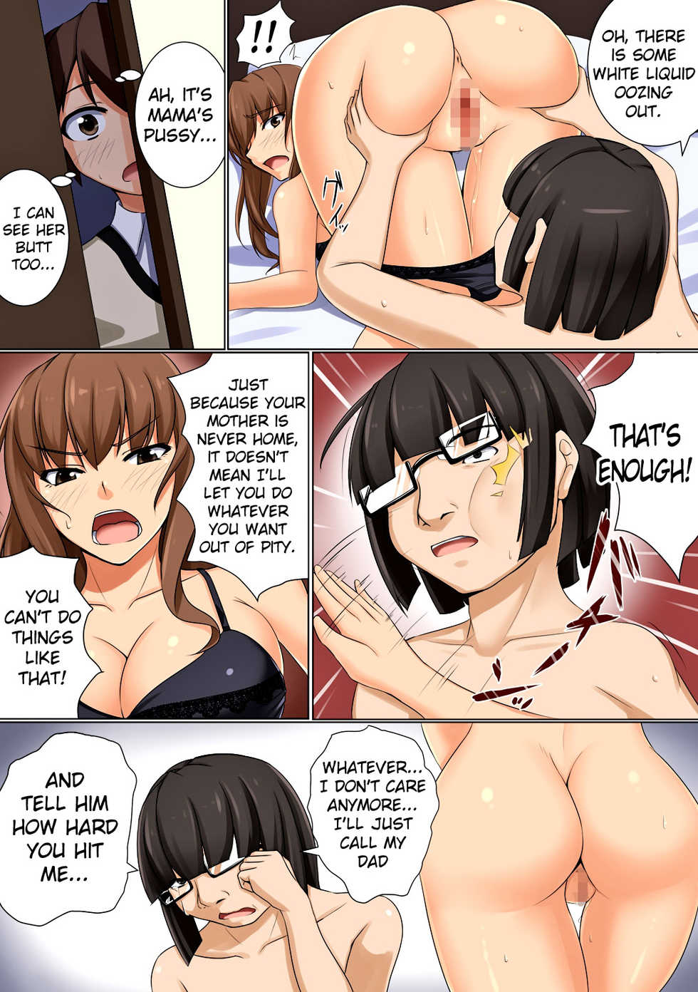 [DM-FC (Akitsuki Karasu)] Mama ga Kakurete Seisettai ~Daisuki na Mama ga Ie de Azukatta Shachou no Kuso Musuko no Chinpo no Toriko ni Sarete ita~ [English] {doujin-moe.us} [Digital] - Page 19