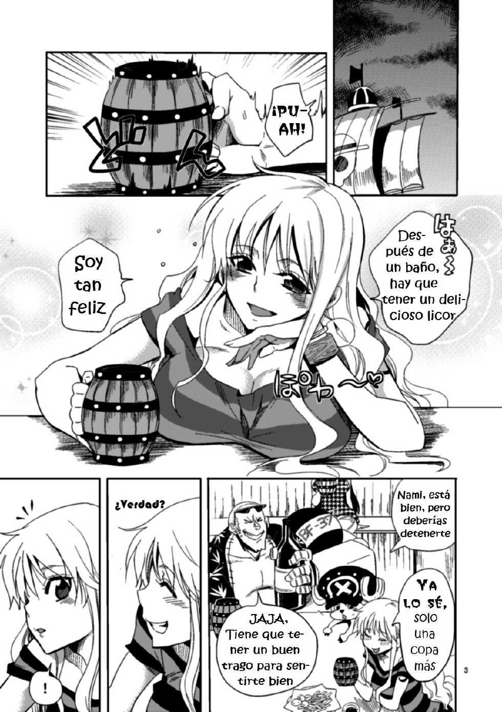 [Kurione-sha (YU-RI)] Senjou no Pink na Yomoyamabanashi (One Piece) [Spanish] [ganstatrad] [Digital] - Page 3