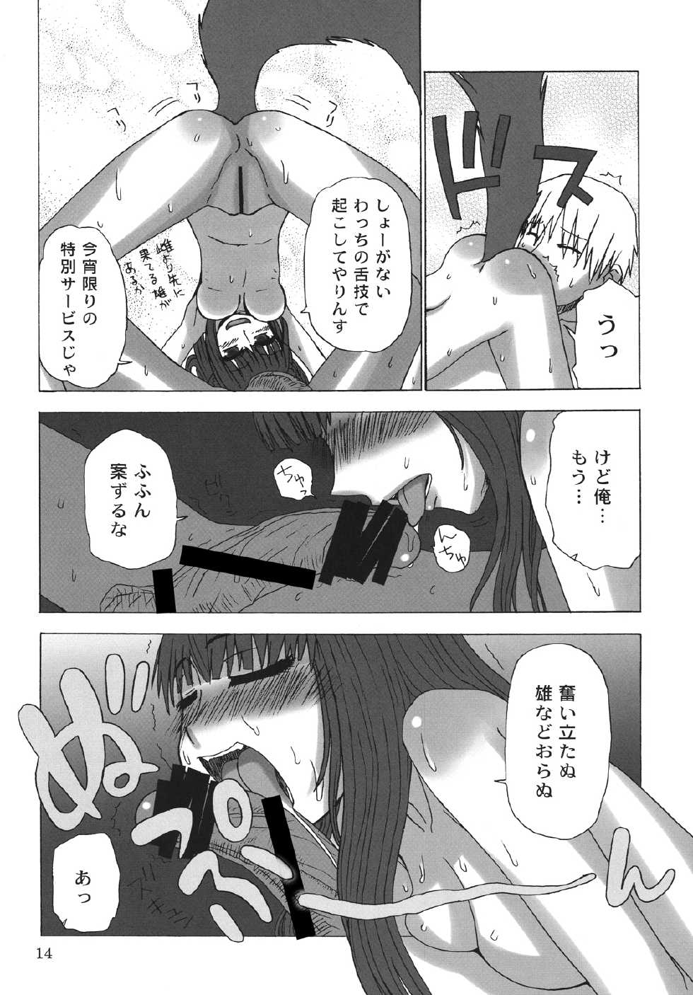 (COMIC1☆2) [Sanada Jirushi (Sanada)] Haretara Mangetsu to Chaimasunon? (Spice and Wolf) - Page 13