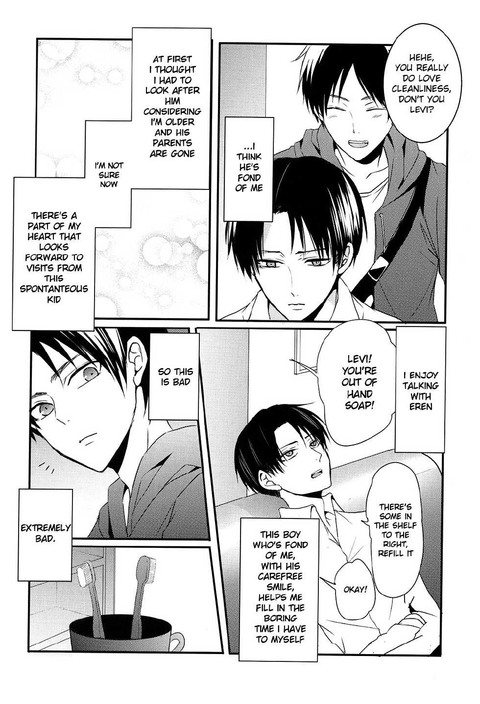 (Chousa Heidan no Renai Jijou 2 R18) [UNAP! (Maine)] Kare to Kare no Renai Jijou (Shingeki no Kyojin) [English] [MOY Moe Scanlations] - Page 7