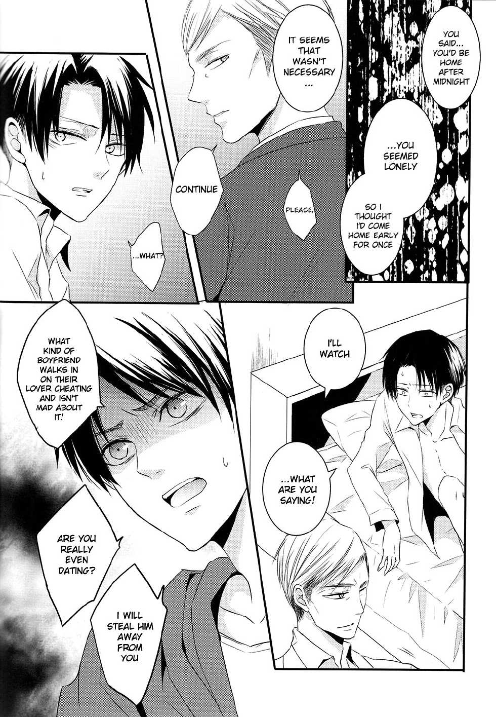 (Chousa Heidan no Renai Jijou 2 R18) [UNAP! (Maine)] Kare to Kare no Renai Jijou (Shingeki no Kyojin) [English] [MOY Moe Scanlations] - Page 18