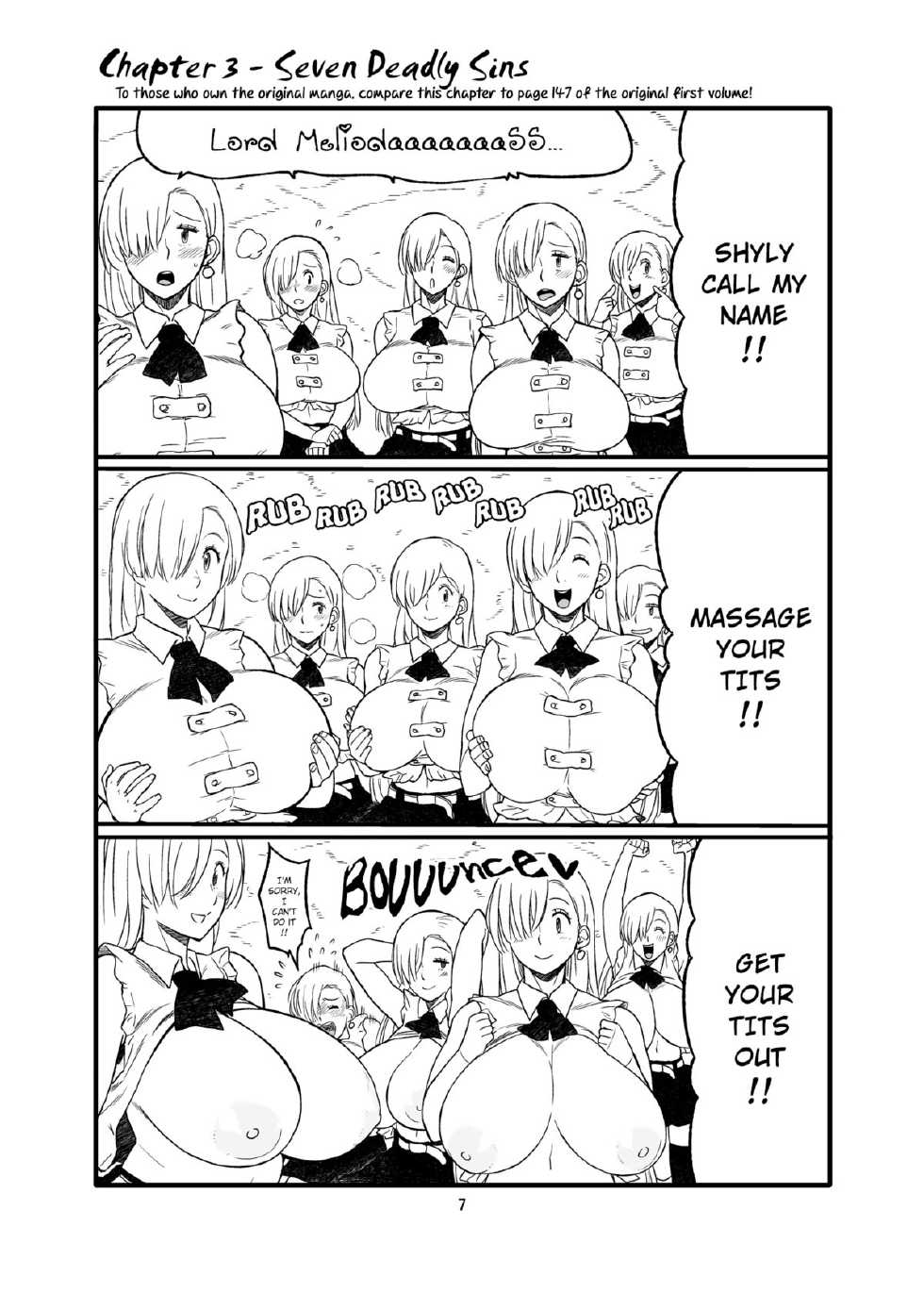 (C85) [Hybrid Jimushitsu (Muronaga Chaashuu)] Hybrid Tsuushin vol. 16 -Seven Deadly Boobs-  (Nanatsu no Taizai) [English] [EHCOVE] - Page 6