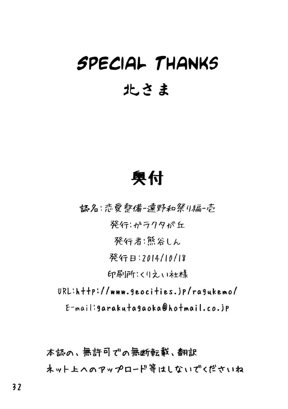 [Garakuta ga Oka (Kumagaya Shin)] Renai Seibi -Toono wa Matsuri Hen- Ichi [Chinese] [尚喜大师汉化] [Digital] - Page 33