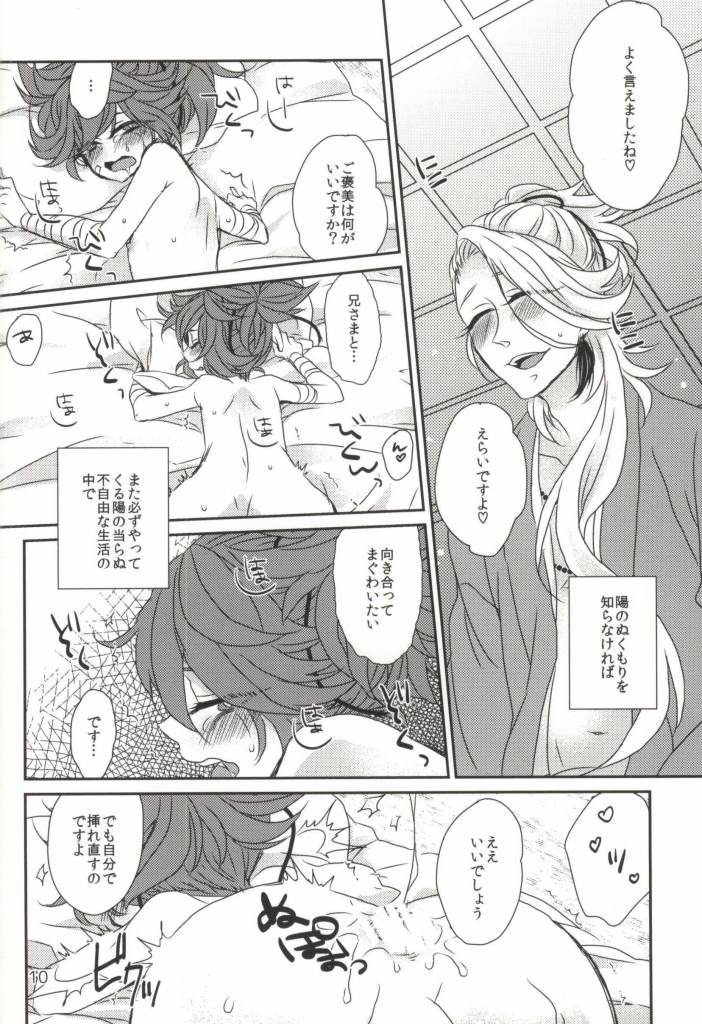 (Hyattou Ryouran ~Kimi no Heart o Shirahadori~) [Shirokutsushita Nyanko (Meiji)] Ubaware Ataerareru Mono (Touken Ranbu) - Page 9