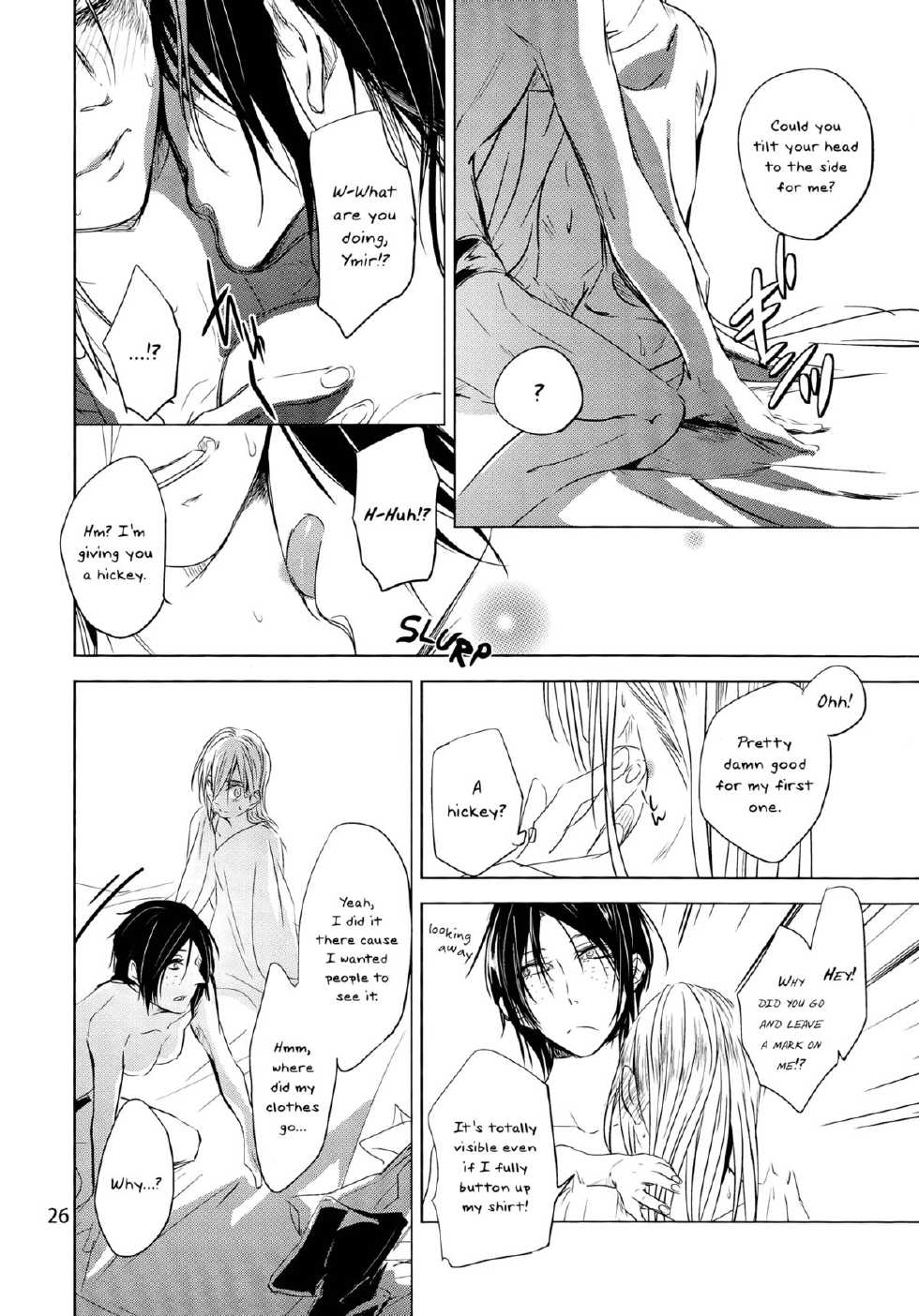 (C86) [Komorebitei (Sora)] Hatsutaiken. | Their First Time (Shingeki no Kyojin) [English] [Yuri-ism] - Page 27
