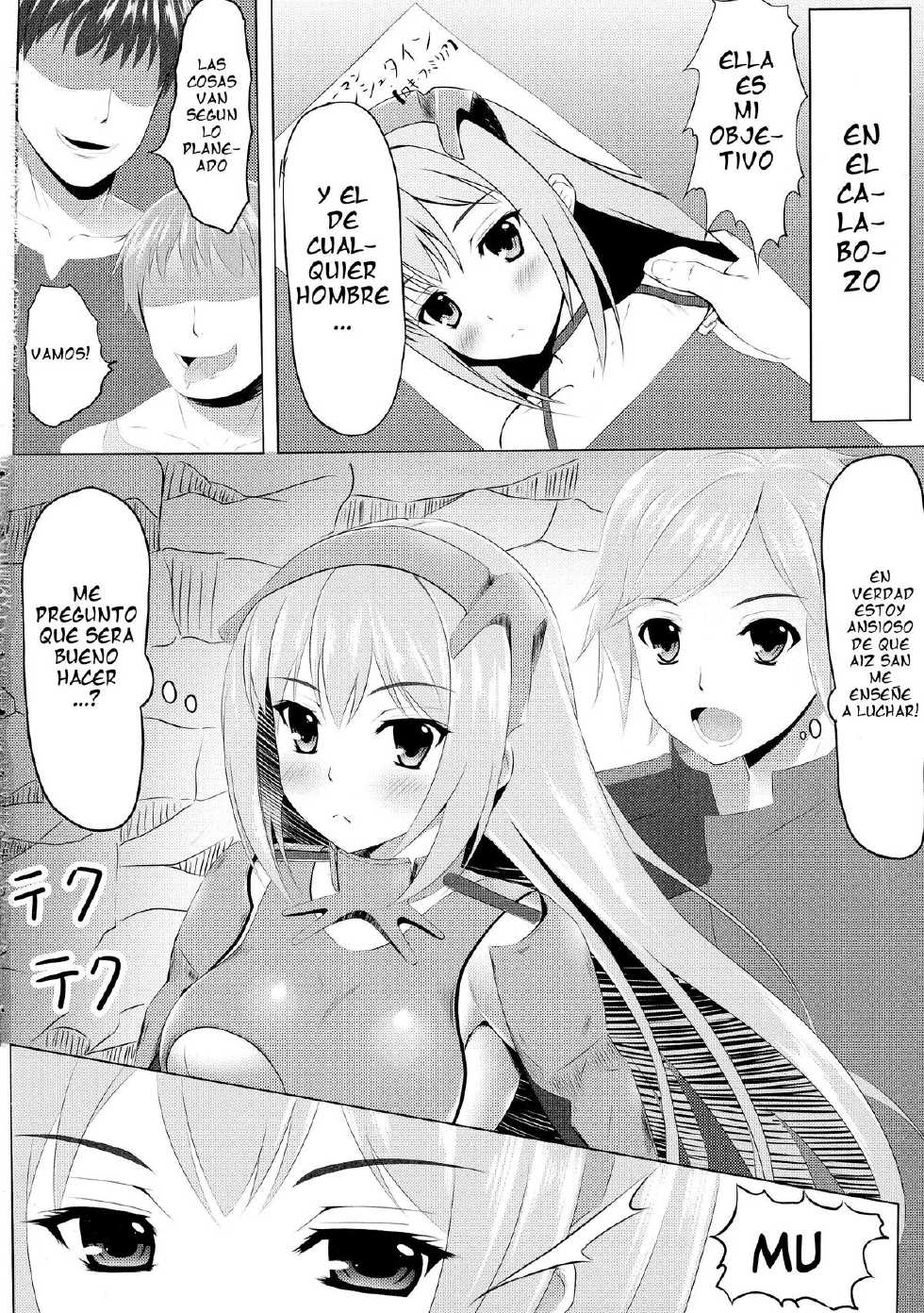 (COMIC1☆9) [Akanagi (Aikawa Tatsuki)] Dungeon de Aiz Wallenstein o Osou no wa Machigatteiru Darou ka | Esta mal atacar a Aiz Wallenstein en un calabozo? (Dungeon ni Deai o Motomeru no wa Machigatteiru Darou ka) [Spanish] [serres] - Page 4