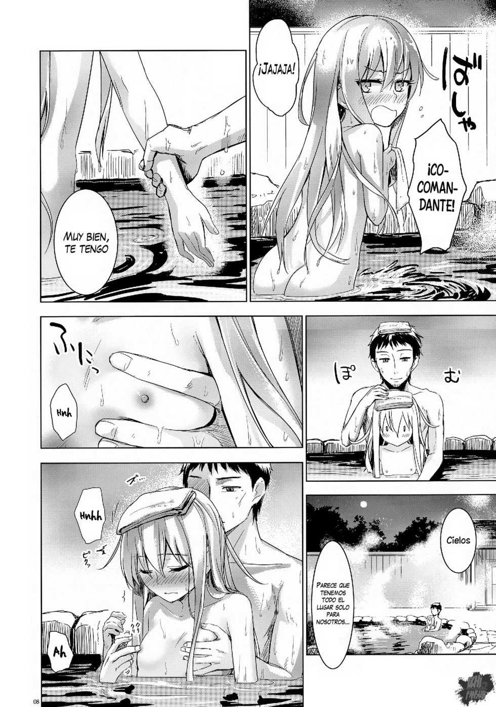 (C87) [infinity line (Misato Nana)] Bep Onsen Futaritabi (Kantai Collection -KanColle-) [Spanish] [InF] - Page 8