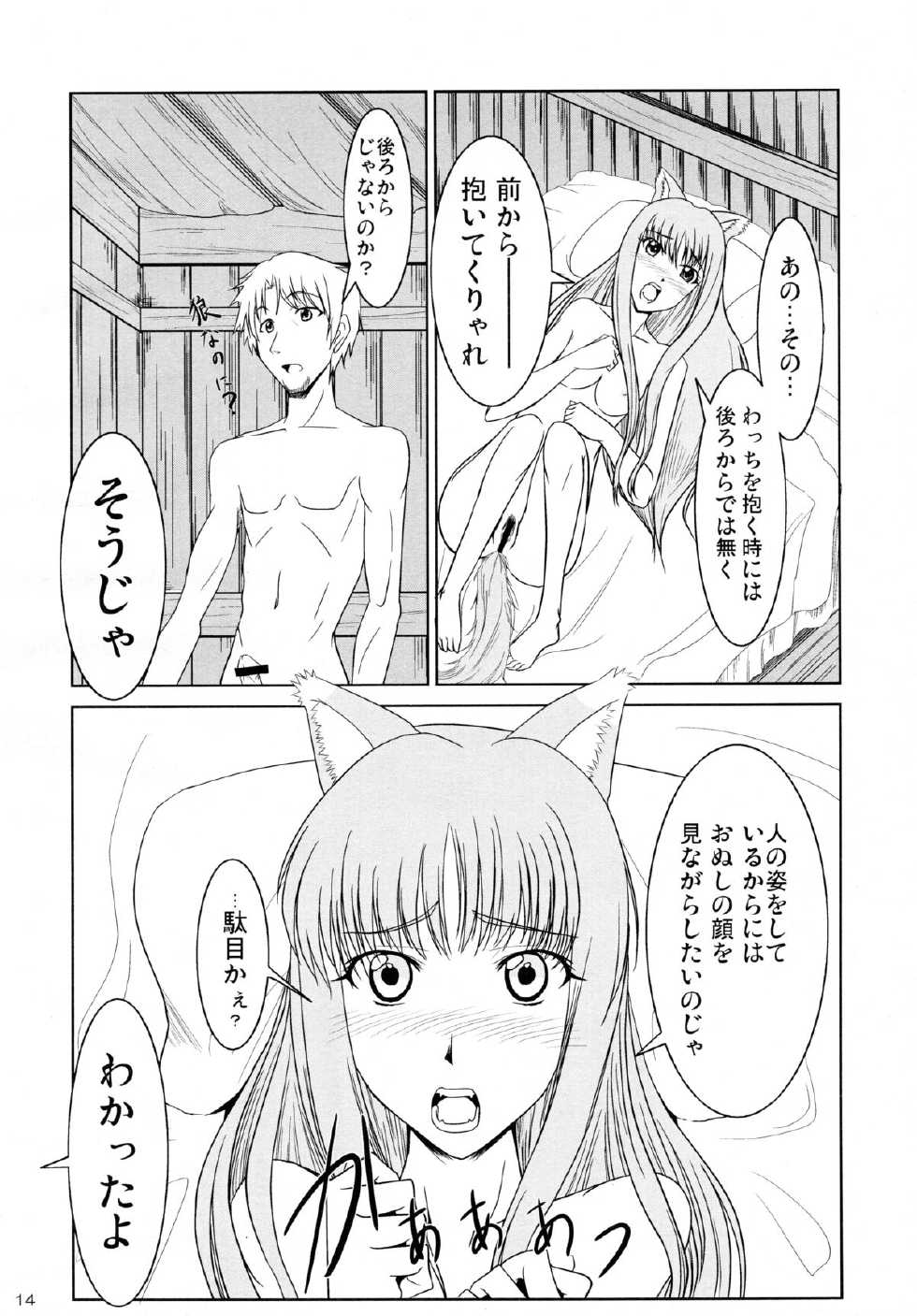 (COMIC1☆2) [Cream Cider, Taigaykuten-gou, Delusion (Karasuma Renya, L-S, Vancho)] Ookami to Ringo no Hachimitsuzuke (Spice and Wolf) - Page 14