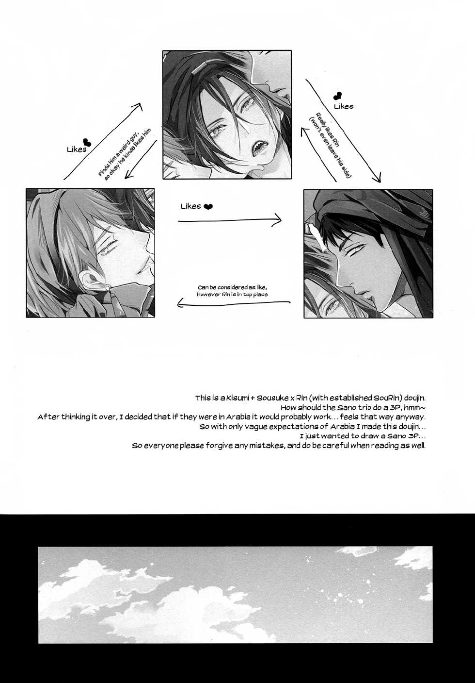 (SPARK9) [Kiseiya (Seina Anji)] Sannin Renai. | Three-way Romance. (Free!) [English] [Carrot-Bunny] - Page 3