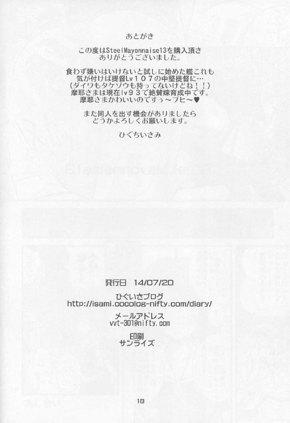 [Steel Mayonnaise (Higuchi Isami)] Steel Mayonnaise 13 (Kantai Collection -KanColle-) - Page 17