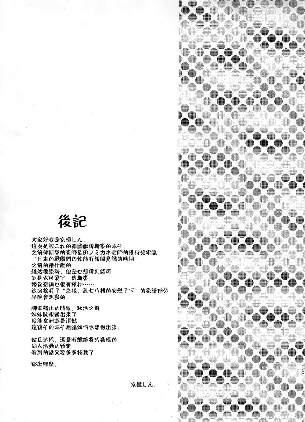 (C87) [INFINITY DRIVE (Kyougoku Shin)] Makezugirai Fraulein (Kantai Collection -KanColle-) [Chinese] [無毒漢化組] - Page 30