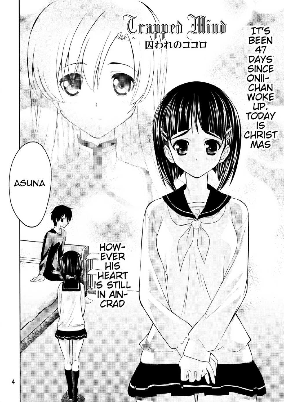 (C83) [MORIMI-YA (Morimi Ashita)] Toraware no Kokoro (Sword Art Online) [English] {doujin-moe.us} - Page 3