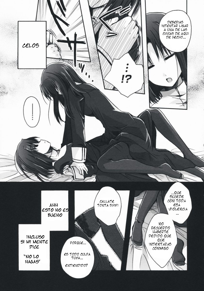 (SC42) [Alkaloid, Sadamekairo (Izumiya Otoha, Raimu)] Forbidden Lovers (Kara no Kyoukai)  [Spanish] - Page 8