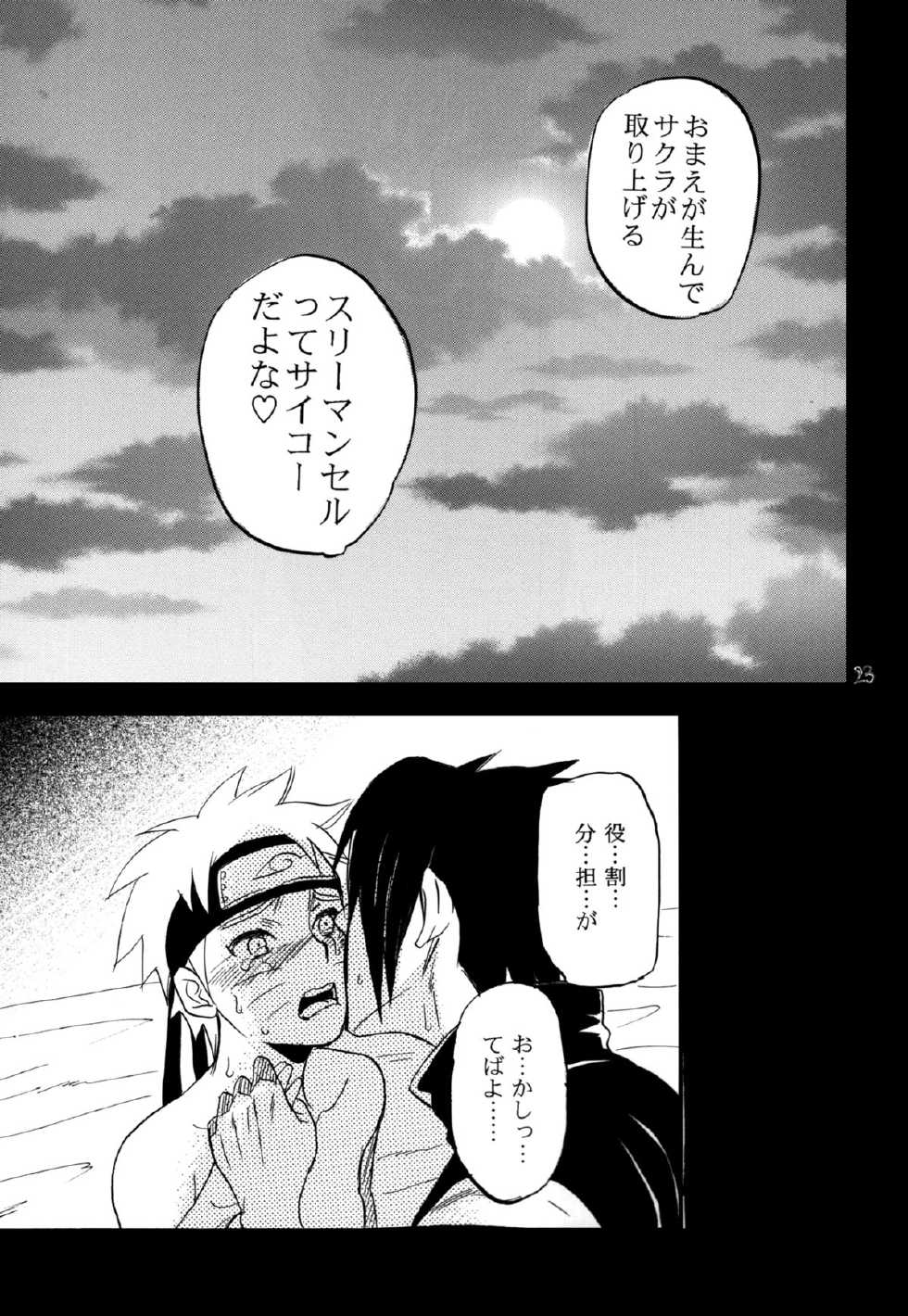 (C86) [Mikayla (Imai Hanako)] Three-Man Cell ga Iroiro Okashii (Naruto) - Page 21