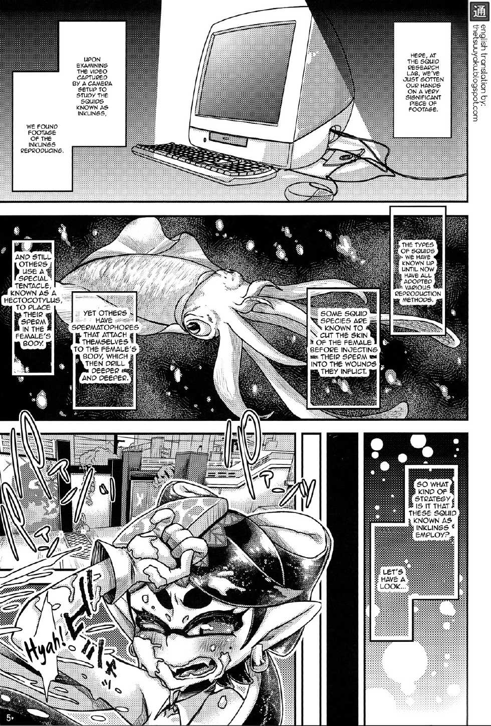 (C88) [Hanairogaeru (Kitsuneko Anko)] Ika no Seitai Chousa Houkokusho (Splatoon) [English] {thetsuuyaku} - Page 4