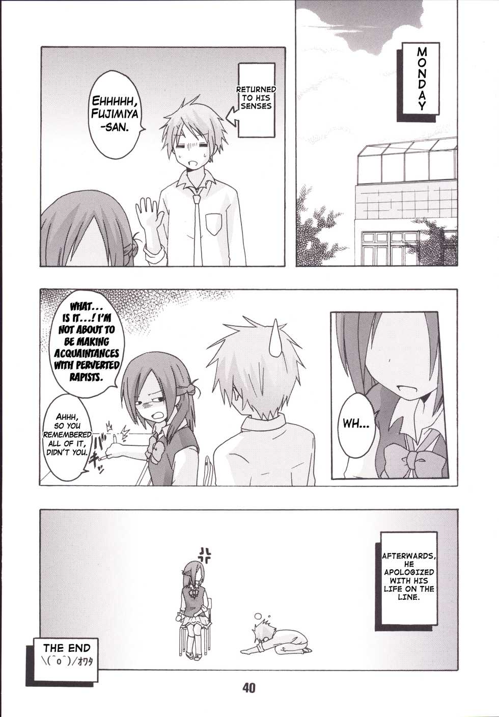 [Shinohara Heavy Industry (Haruna Mao, Ukyouchu, Musasiya Chogenbo)] Isshuukan Friex. - ONE WEEK FRIEX. (One Week Friends) [English] {Hennojin} [Digital] - Page 39