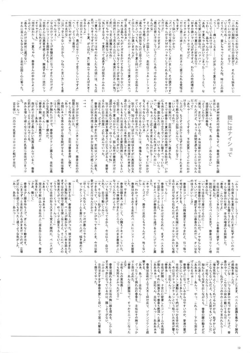 (C84) [Makino Jimusho (Taki Minashika)] SISTERS ~Mouhitotsu no Sekai~ (SISTERS -Natsu no Saigo no Hi-) - Page 10