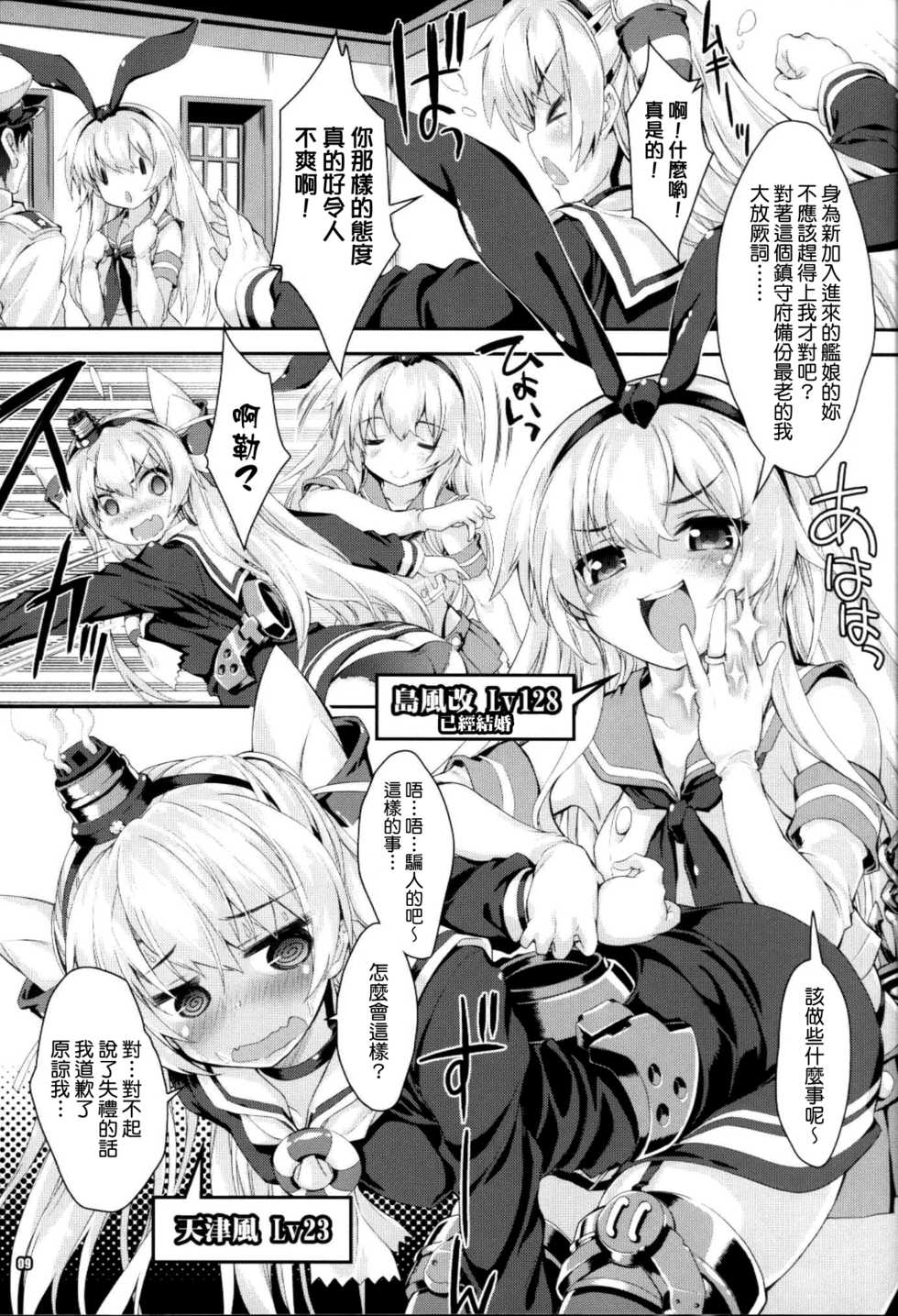 (C86) [Magic Private Eye (Mitsuki Mantarou)] Kanmusu wa H Daisuki 3 Doko Fuku Shimakaze Amatsukaze (Kantai Collection -Kancolle-) [Chinese] [无毒汉化组] - Page 9