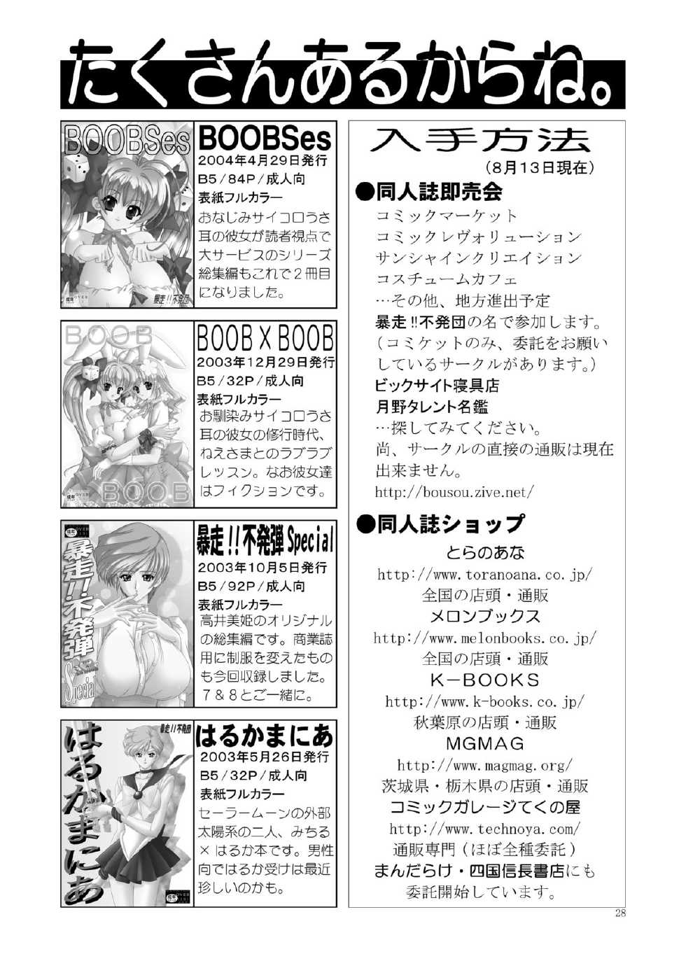 (C66) [Bousou!! Fuhatsudan (Takai Biki)] BOOB×BOOB 3 (Digi Charat) - Page 29