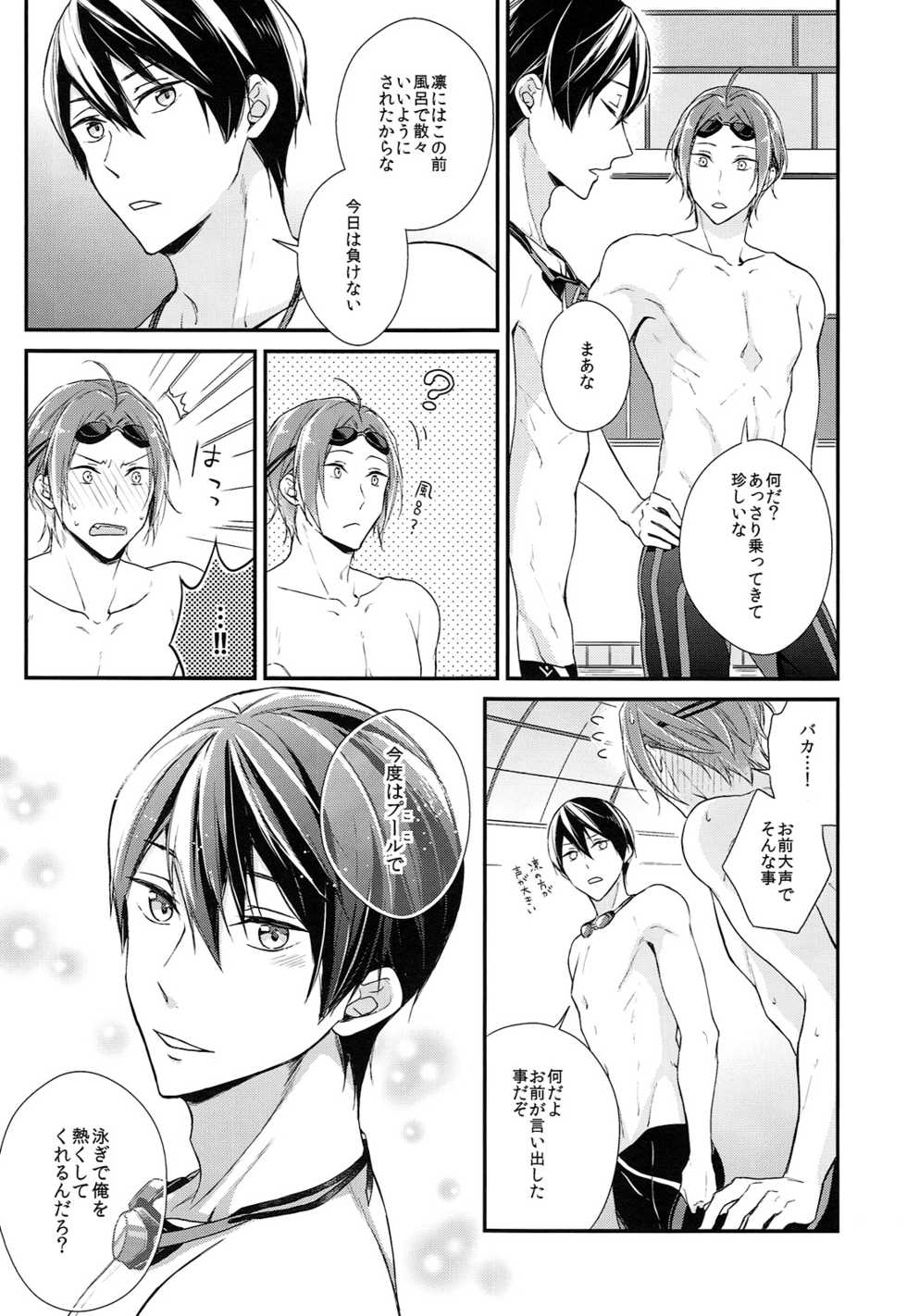 (SPARK10) [OVERRUNNER (Rihara)] Rival ken Koibito to Isshoni Furo ni Haittara. (Free!) - Page 34