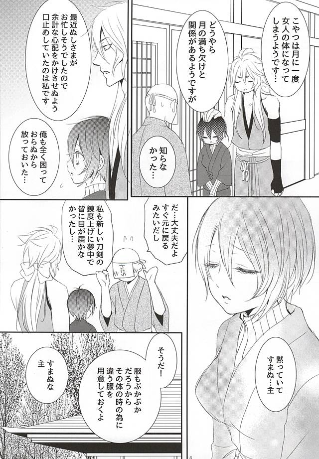 (SPARK10) [Platinum Spoon (saku)] Kitsune to Otsukisama ♀ (Touken Ranbu) - Page 3
