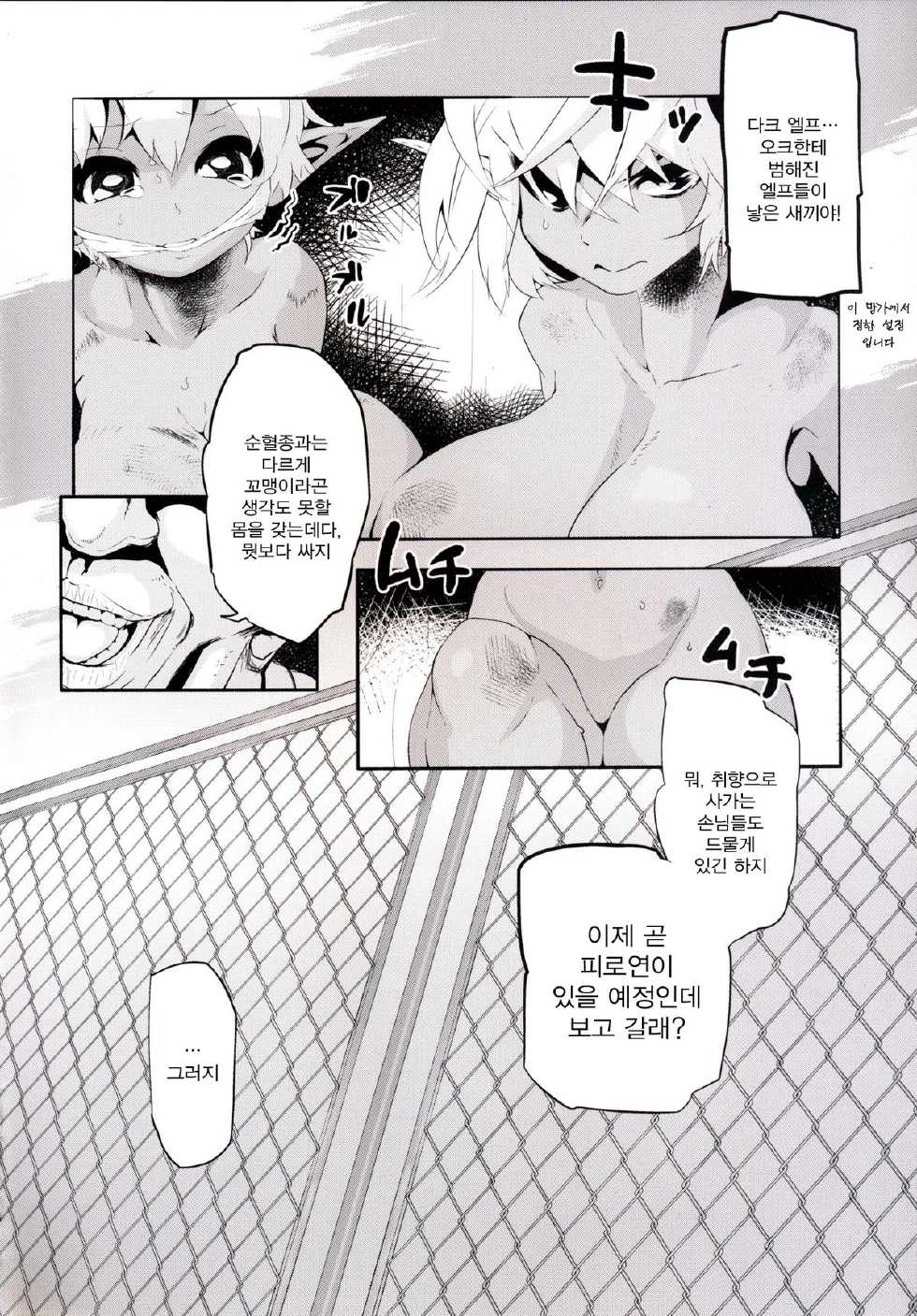 [EWOKAKUMAN (eman)] Kasshoku Loli Bakunyuu Dorei Dark Elf bon [Korean] [Digital] - Page 3