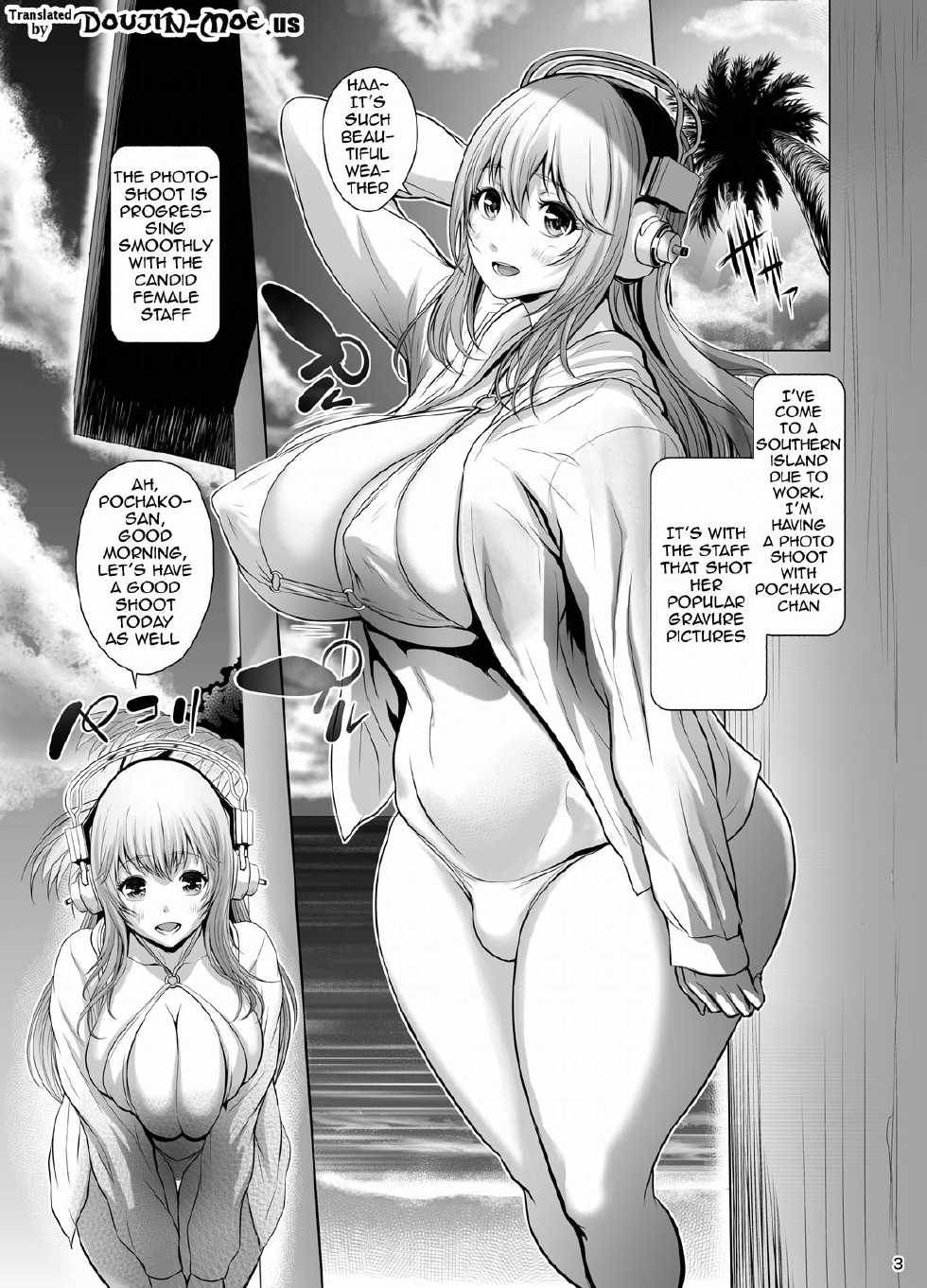 [Sengoku Joketsu Emaki (Chinbotsu)] Sonipocha Nangoku Satsuei Ryokou | SoniPocha Tropical Photoshoot Trip (Super Sonico) [English] {doujin-moe.us} [Digital] - Page 2