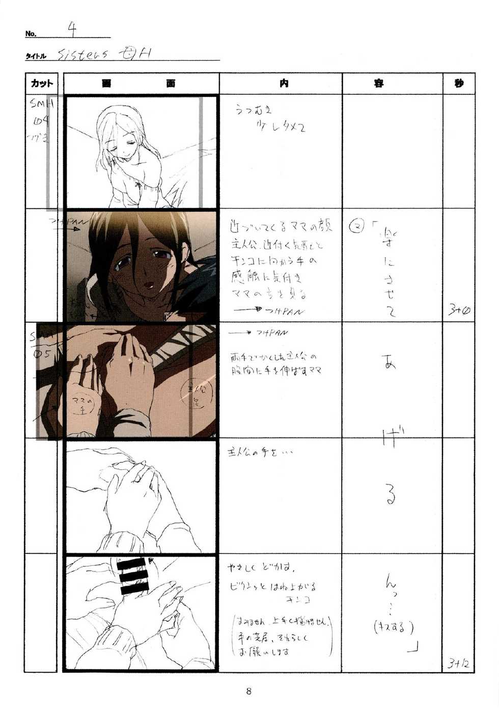 (C89) [Makino Jimusho (Taki Minashika)] SISTERS -Natsu no Saigo no Hi- H Scene All Part Storyboard (SISTERS -Natsu no Saigo no Hi-) - Page 8