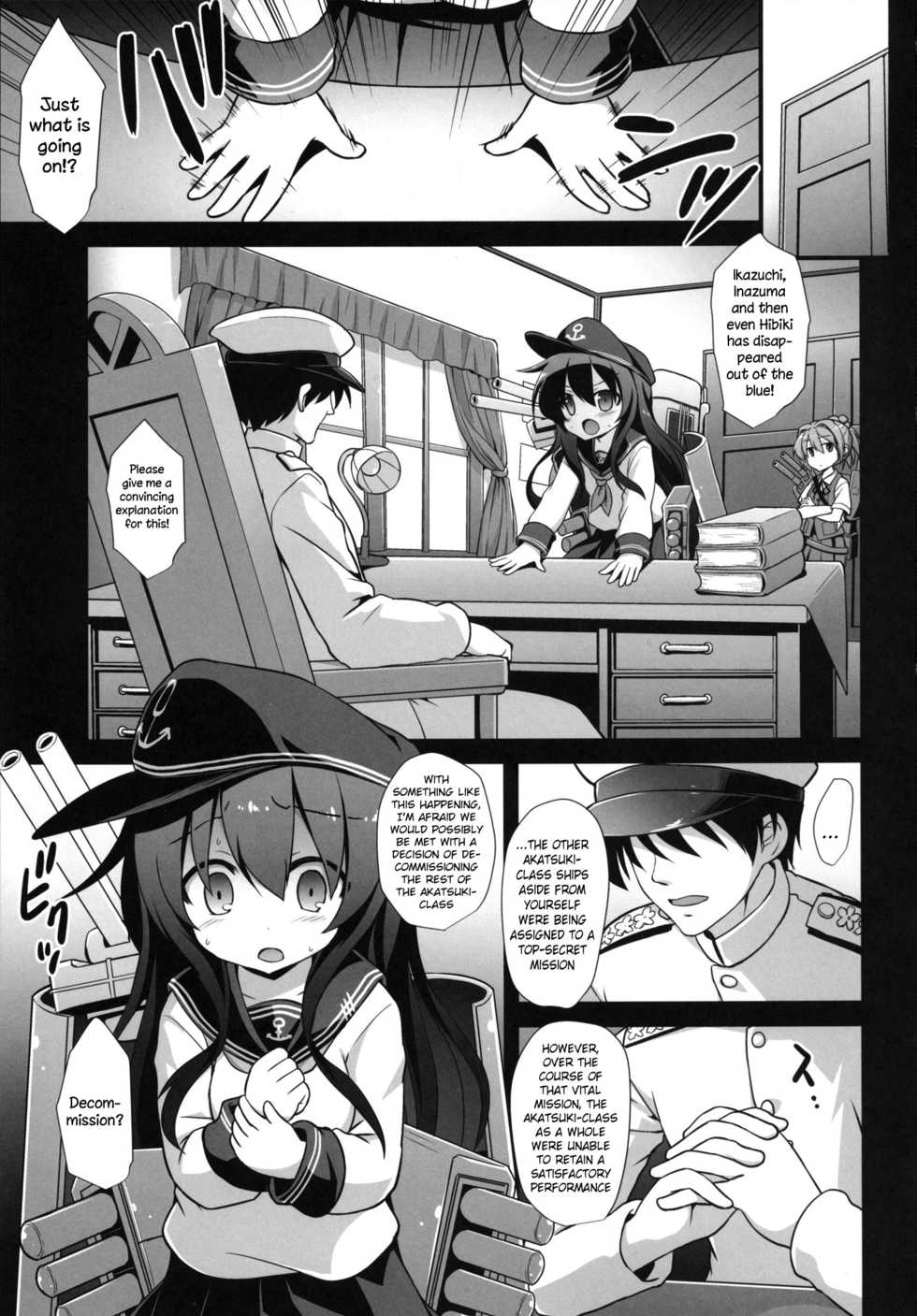 [Akuten Soushin (Kokutou Nikke)] Kanmusu Chakunin Zenya - Akatsuki Ryoujoku Enkai Rinkan | Eve of Ship Girls Pregnancy - Akatsuki's Gang Rape Banquet (Kantai Collection -KanColle-) [English] [Digital] - Page 2