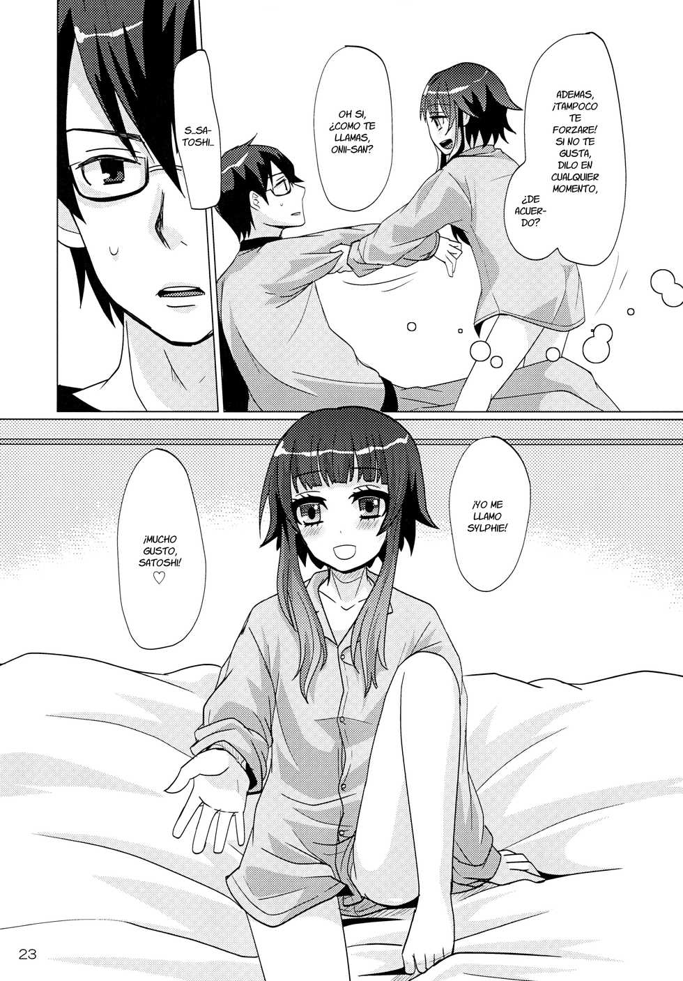 [P-ME (Sakai Ringo)] Aruhi Onaka o Sukaseta Shounen Yousei Sylphie o Hirottara [Spanish] {Fanboo} [Digital] - Page 23