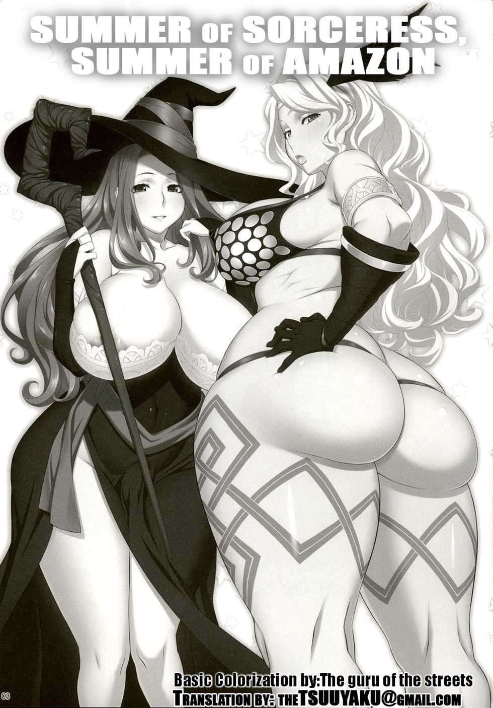 (C80) [OZONE (Marumiya)] Sorceress no Natsu, Amazon no Natsu. | Summer of Sorceress, Summer of Amazon (Dragon's Crown) [English] [thetsuuyaku] [Colorized] - Page 2