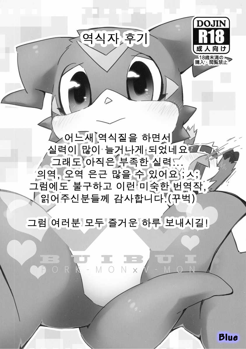 (Kansai! Kemoket 2) [Hanayori Kemono (KENSAN)] BUIBUI (Digimon Adventure 02) [Korean] [Blue] - Page 19